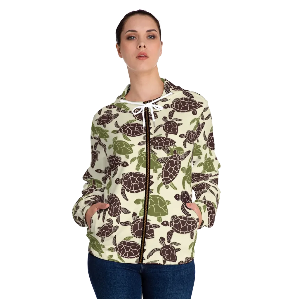 Shellbound on Women's Full-Zip Hoodie — Front On Person