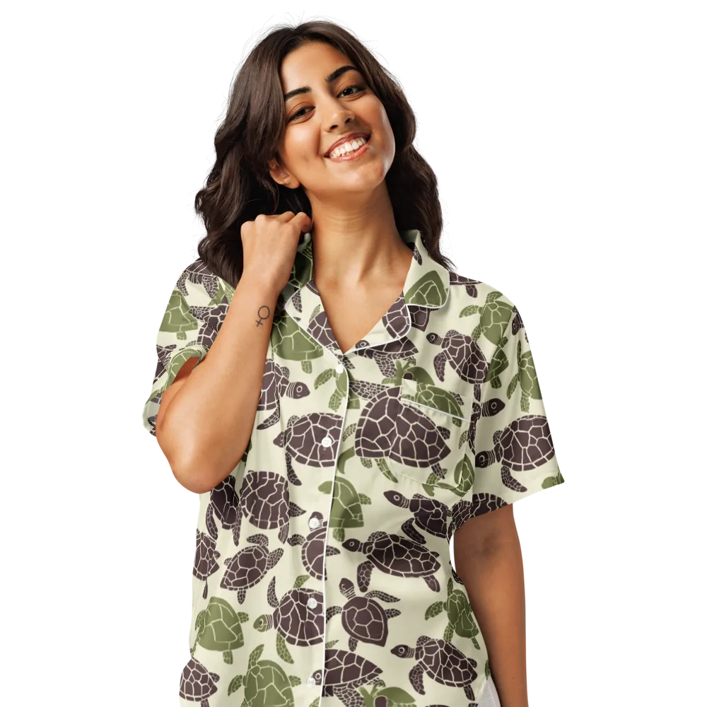 Shellbound on Women's Short Sleeve Pajama Top — Front