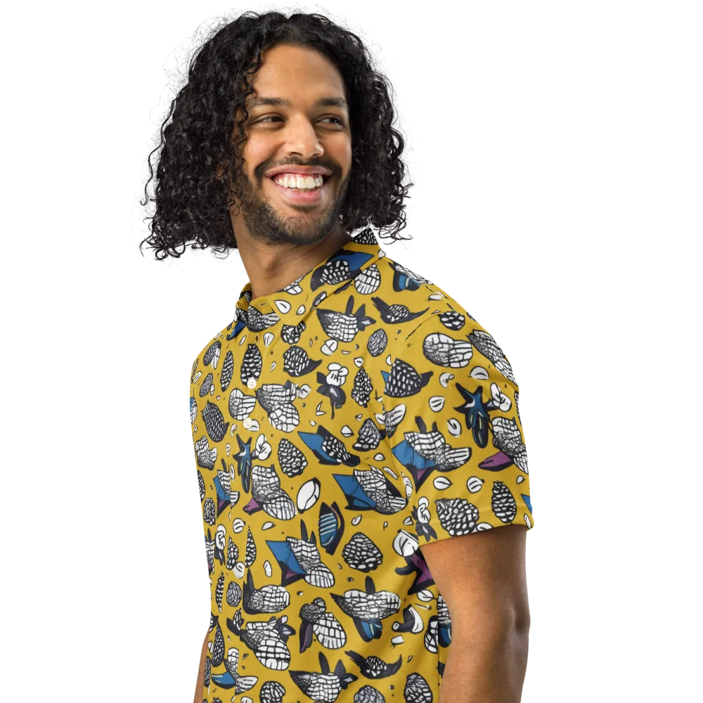 Golden Beetle Parade on Men's Slim Fit Polo Shirt — Left Front