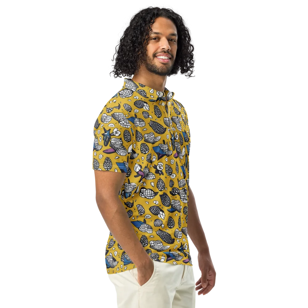 Golden Beetle Parade on Men's Slim Fit Polo Shirt — Right Front