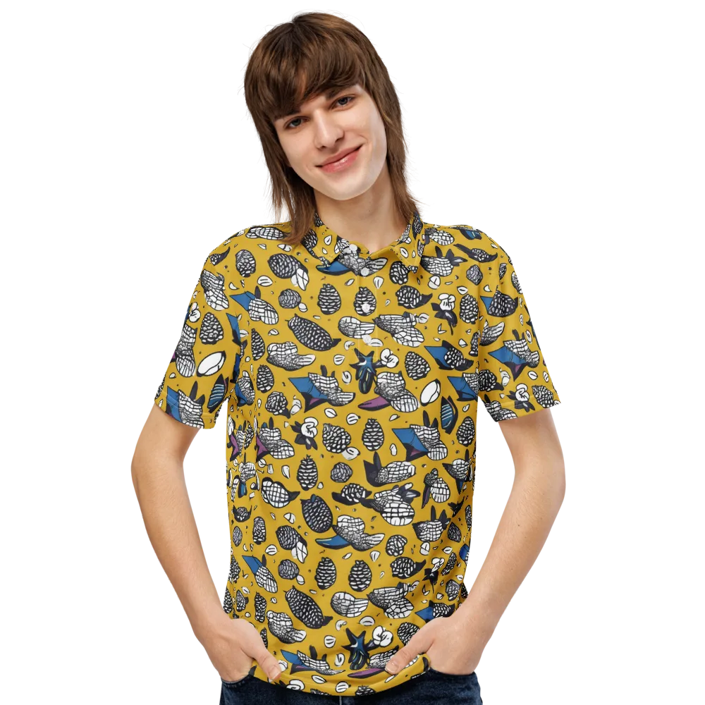 Golden Beetle Parade on Men's Slim Fit Polo Shirt — Front