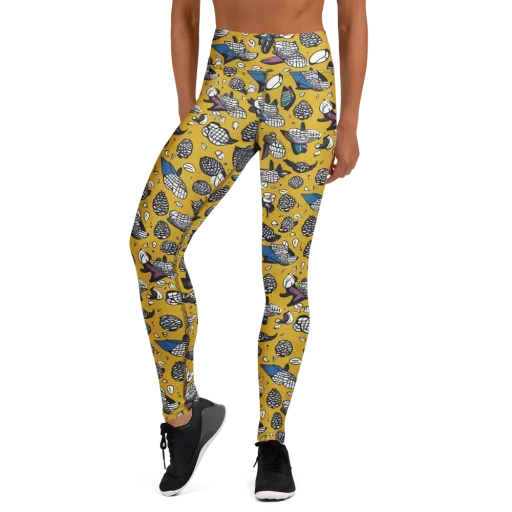 Golden Beetle Parade on a Yoga Leggings
