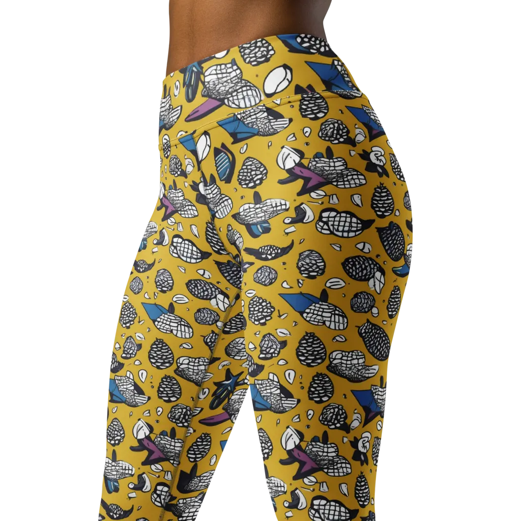 Golden Beetle Parade on Yoga Leggings — Left Front