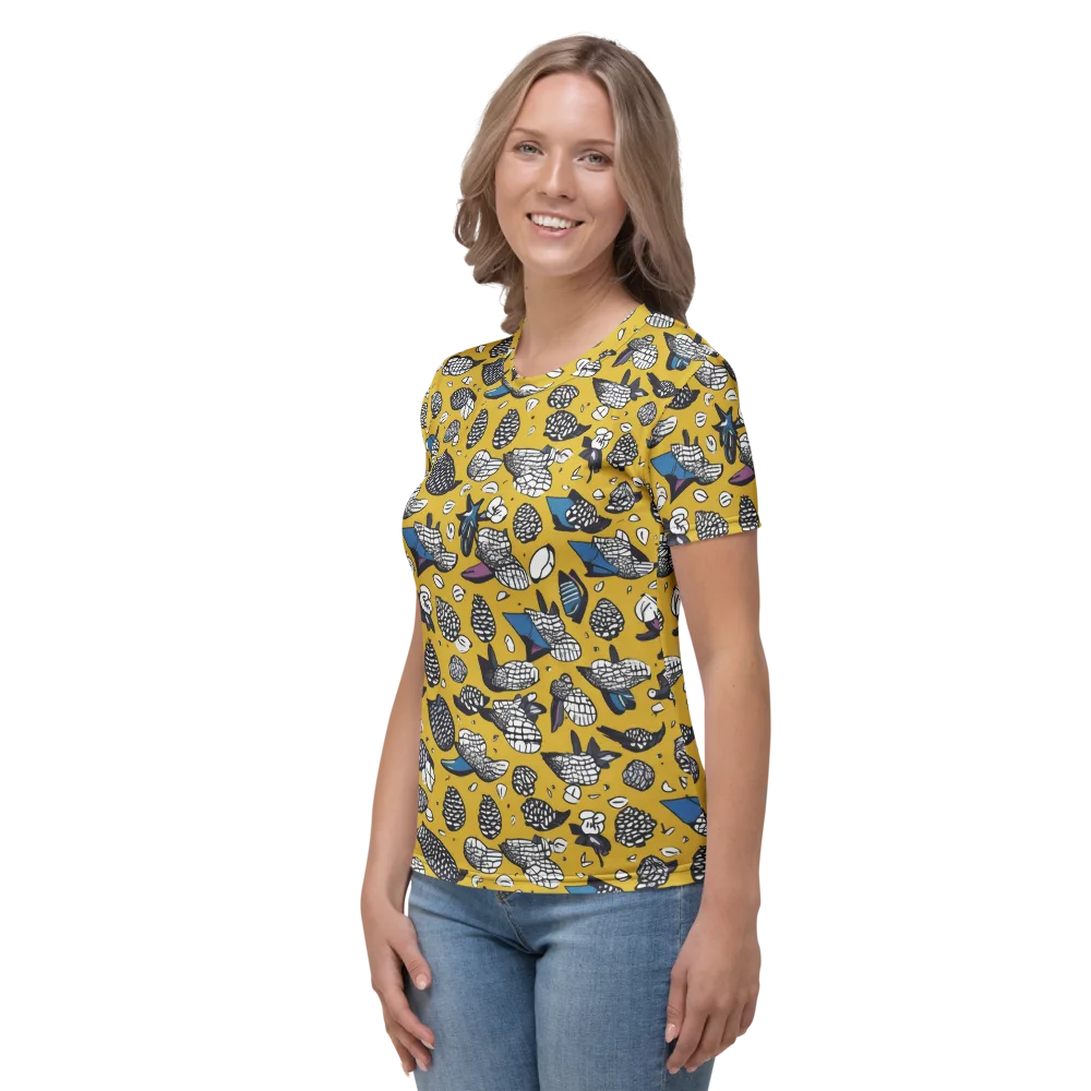 Golden Beetle Parade on Women's Crew Neck T-Shirt — Left