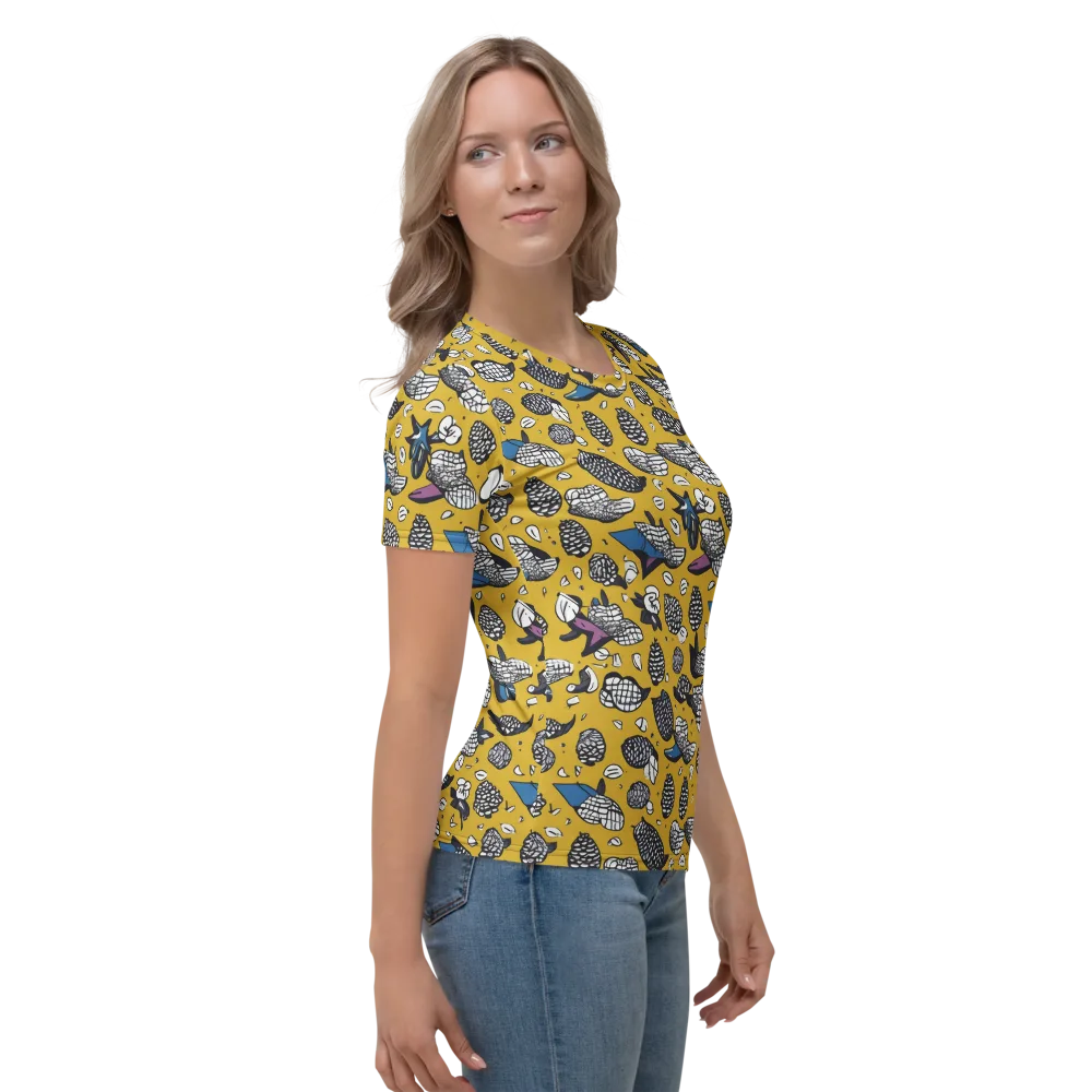 Golden Beetle Parade on Women's Crew Neck T-Shirt — Right