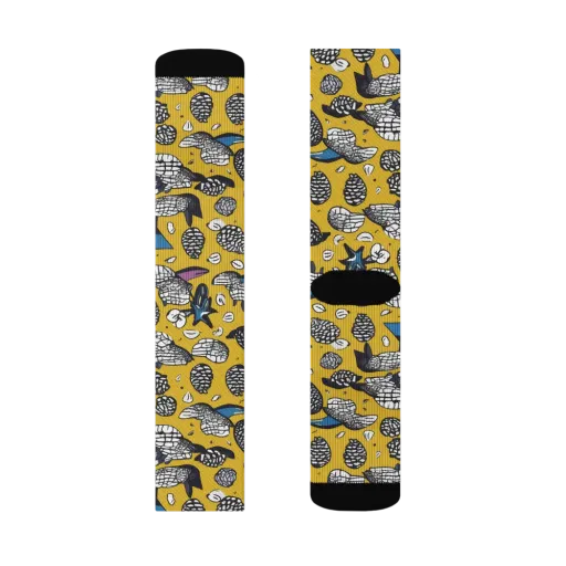 Golden Beetle Parade on a Socks