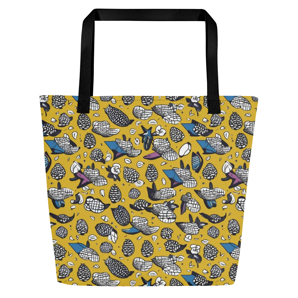 Golden Beetle Parade on Large Tote Bag W/ Pocket — Front