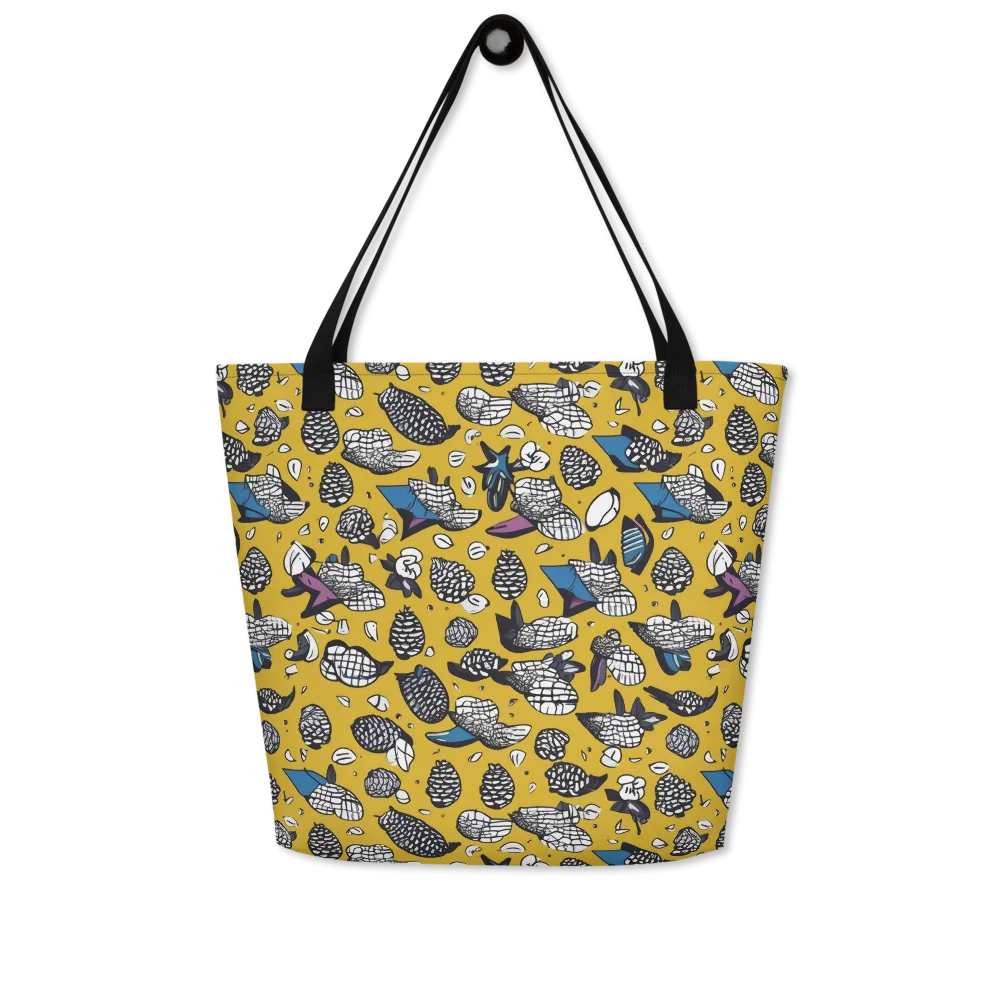 Golden Beetle Parade on Large Tote Bag W/ Pocket — Front