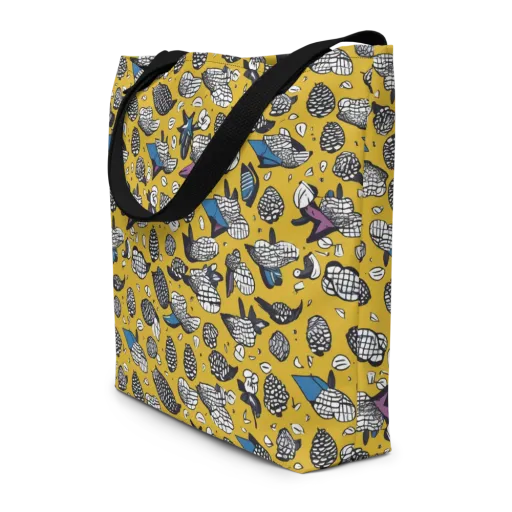 Golden Beetle Parade on a Large Tote Bag W/ Pocket