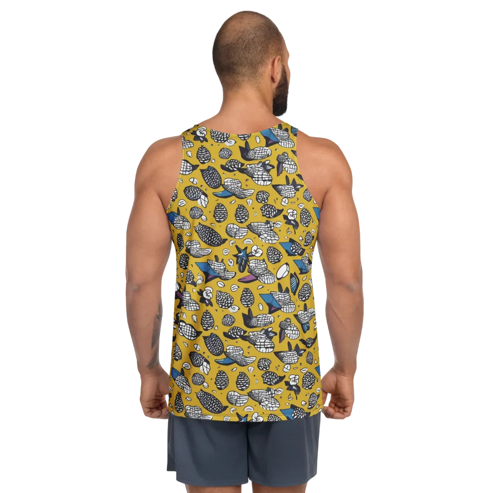 Golden Beetle Parade on Men's Tank Top — Back