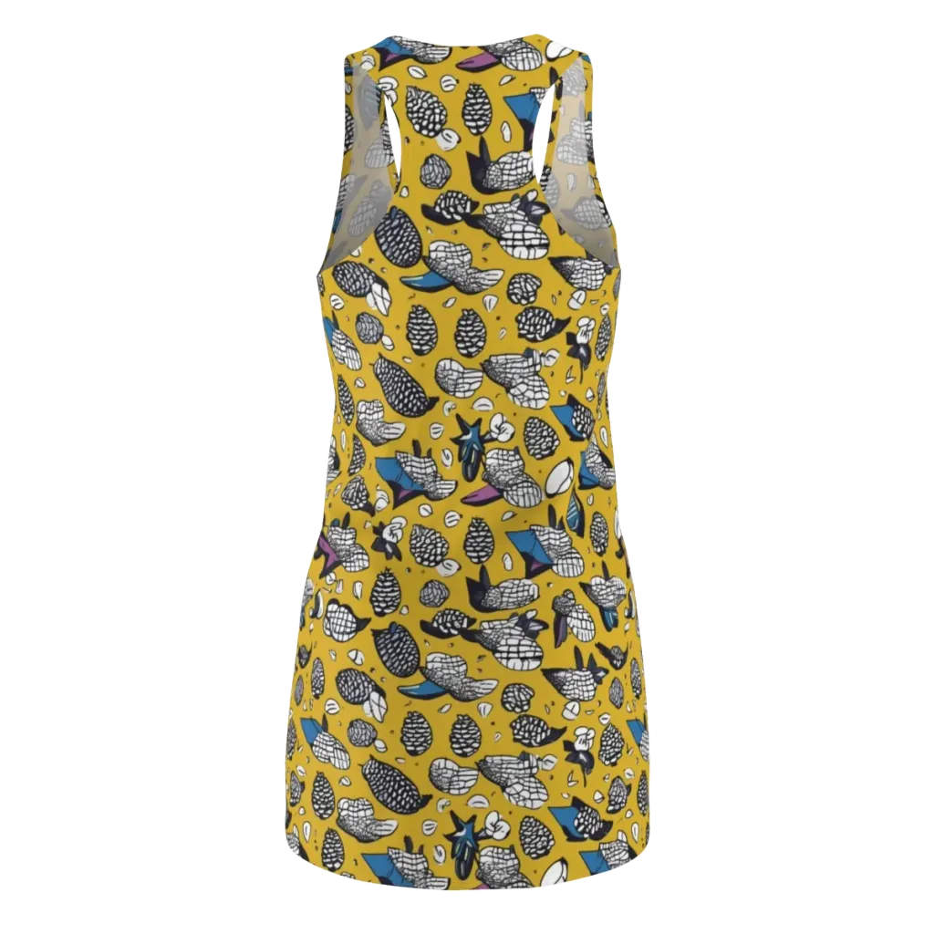 Golden Beetle Parade on Racerback Dress — Back