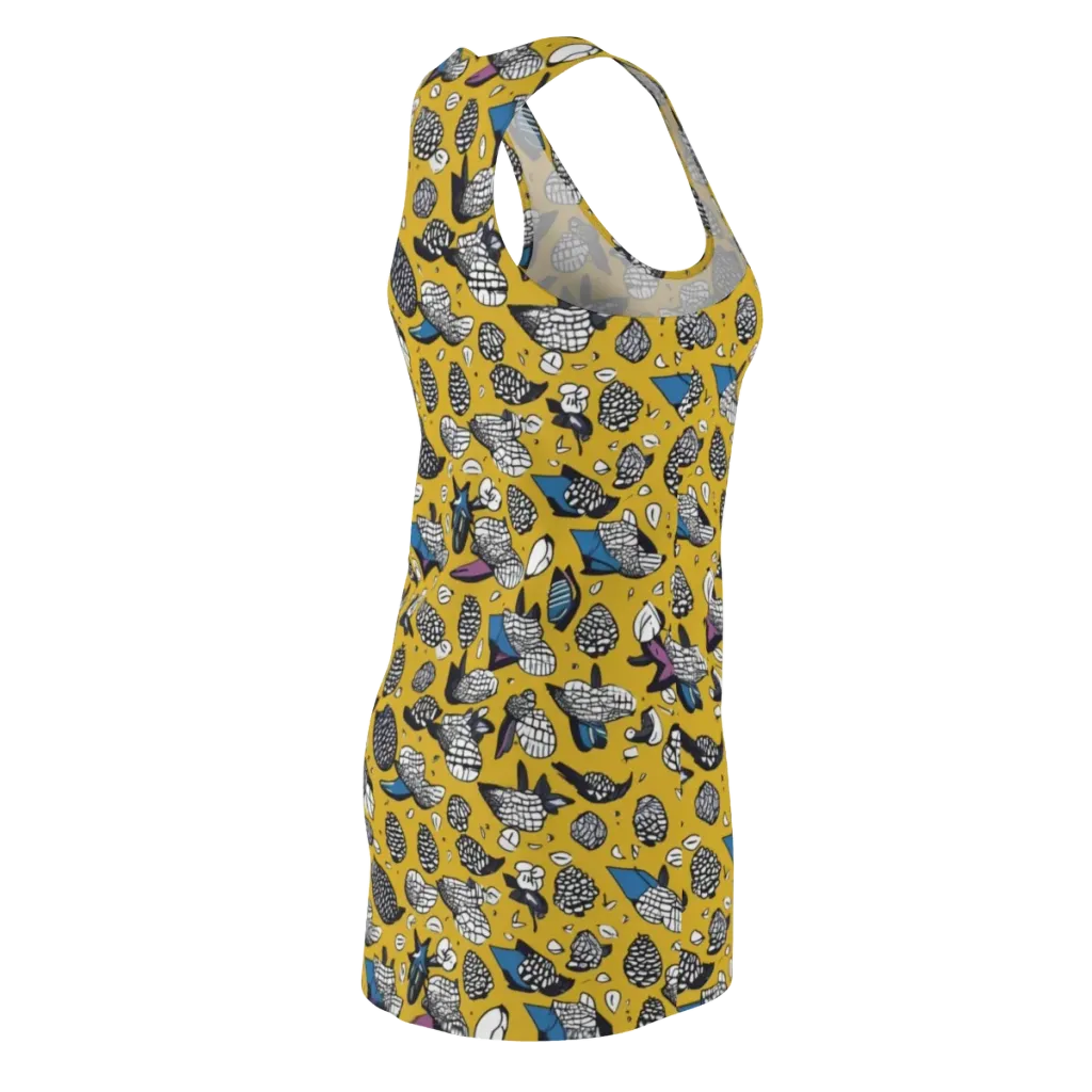 Golden Beetle Parade on Racerback Dress — Back Side