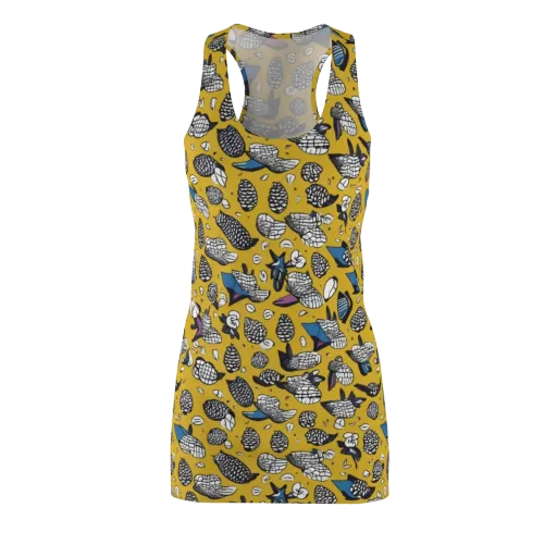 Golden Beetle Parade on a Racerback Dress
