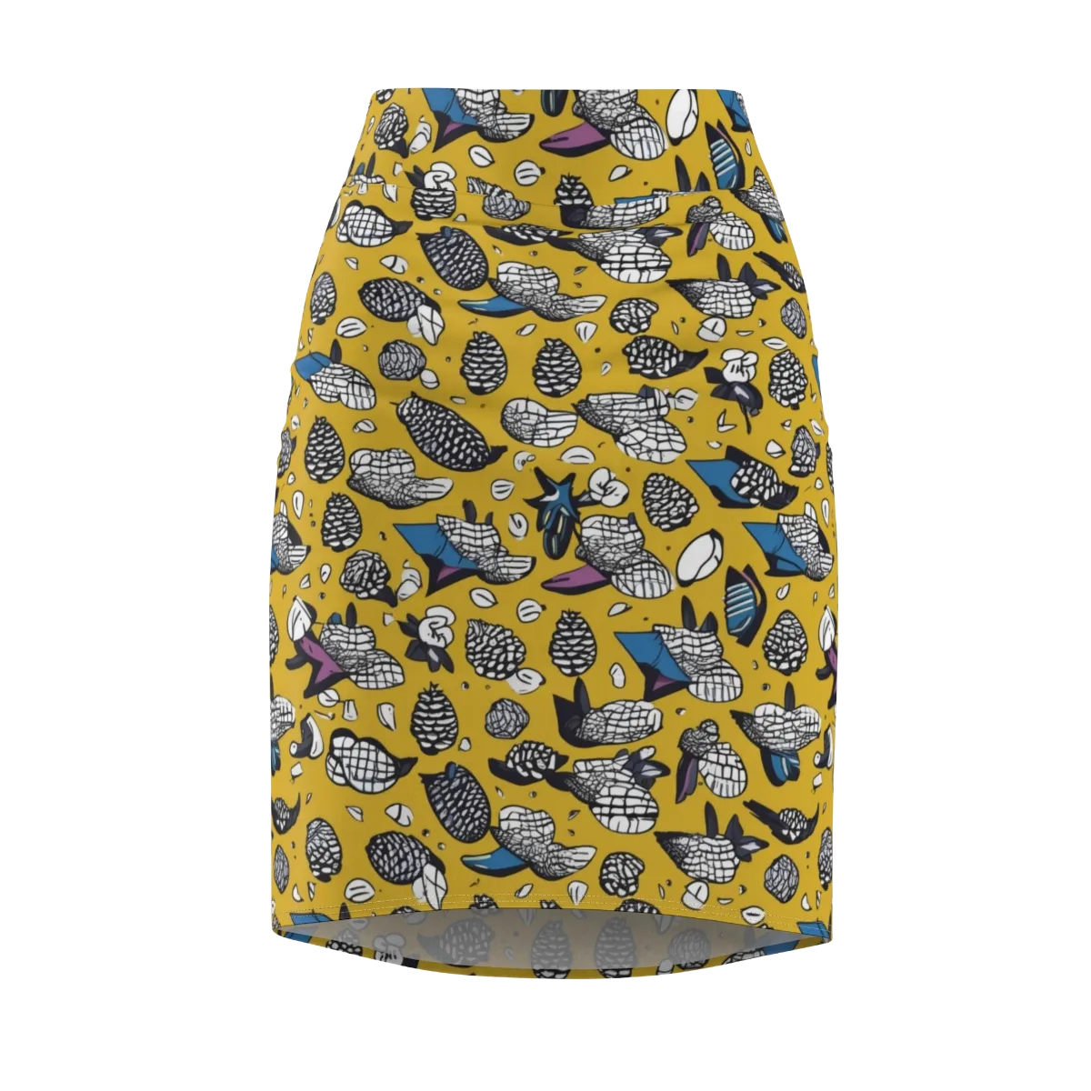 Golden Beetle Parade on Pencil Skirt — Front