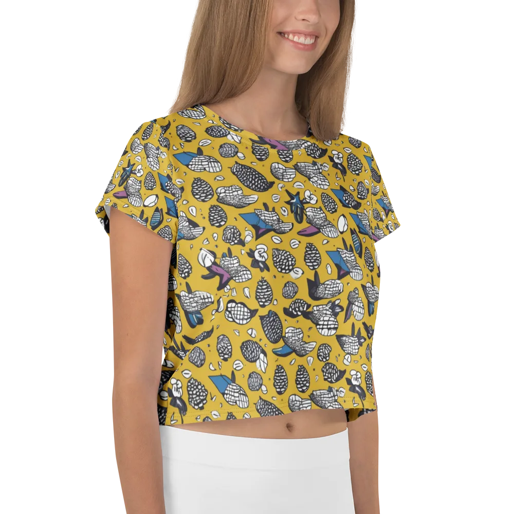 Golden Beetle Parade on Crop Tee — Right