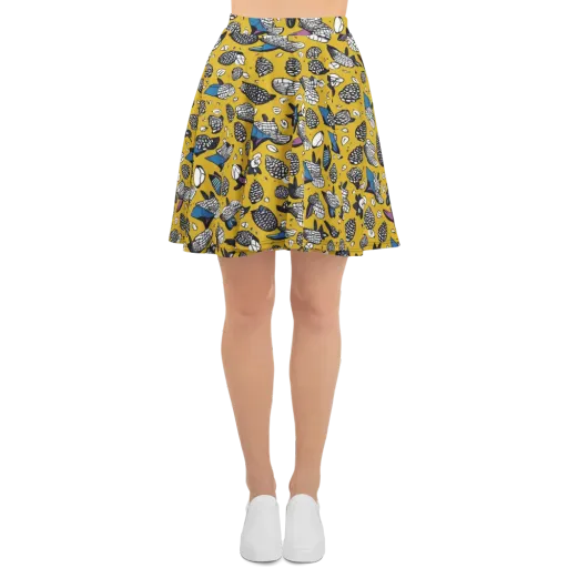 Golden Beetle Parade on a Skater Skirt