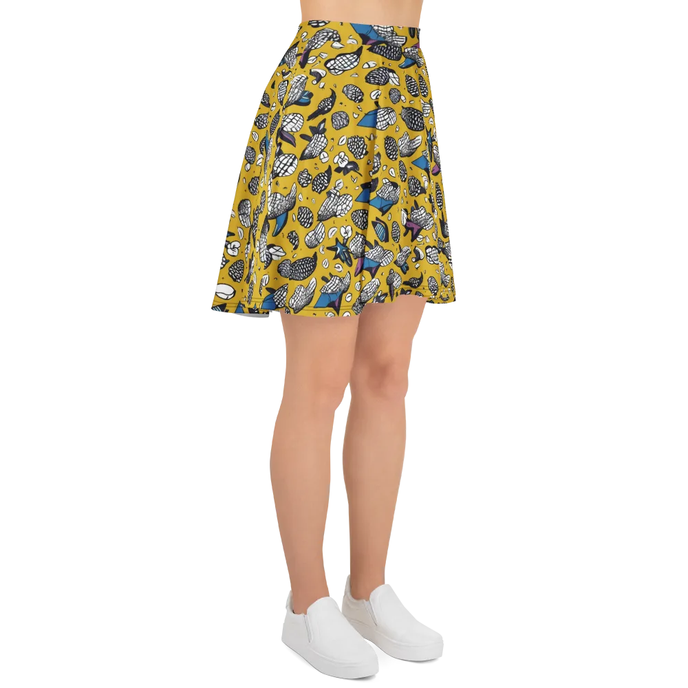 Golden Beetle Parade on Skater Skirt — Right
