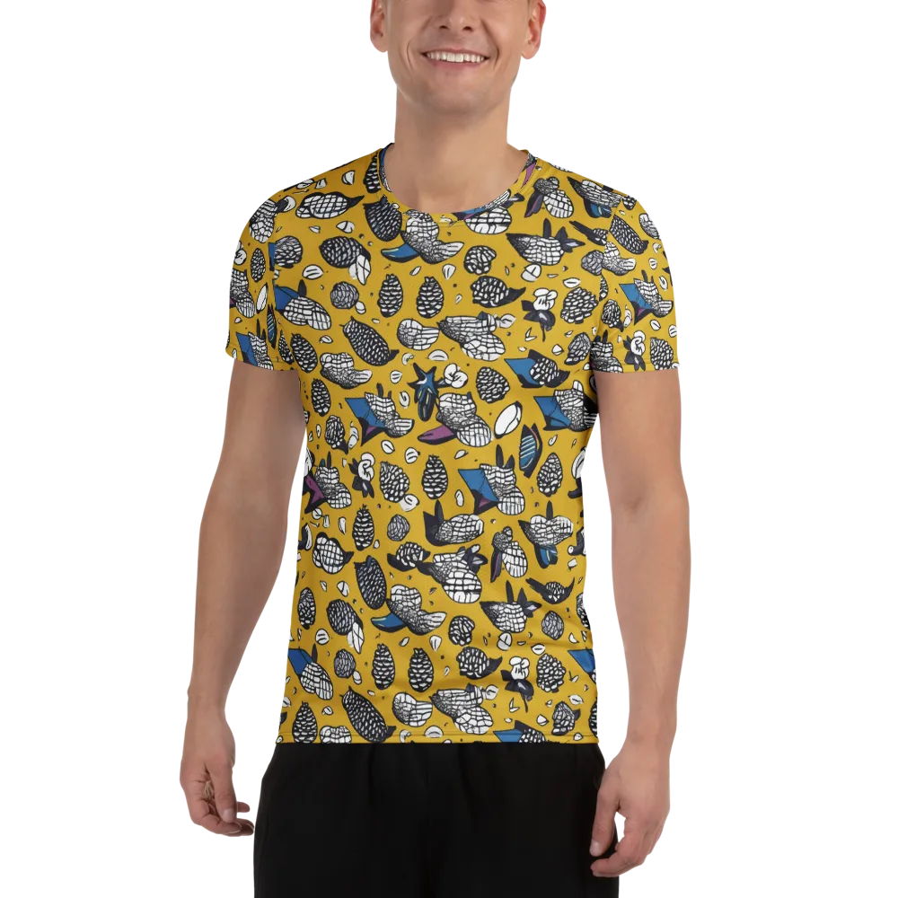 Golden Beetle Parade on Men's Athletic T-Shirt — Front