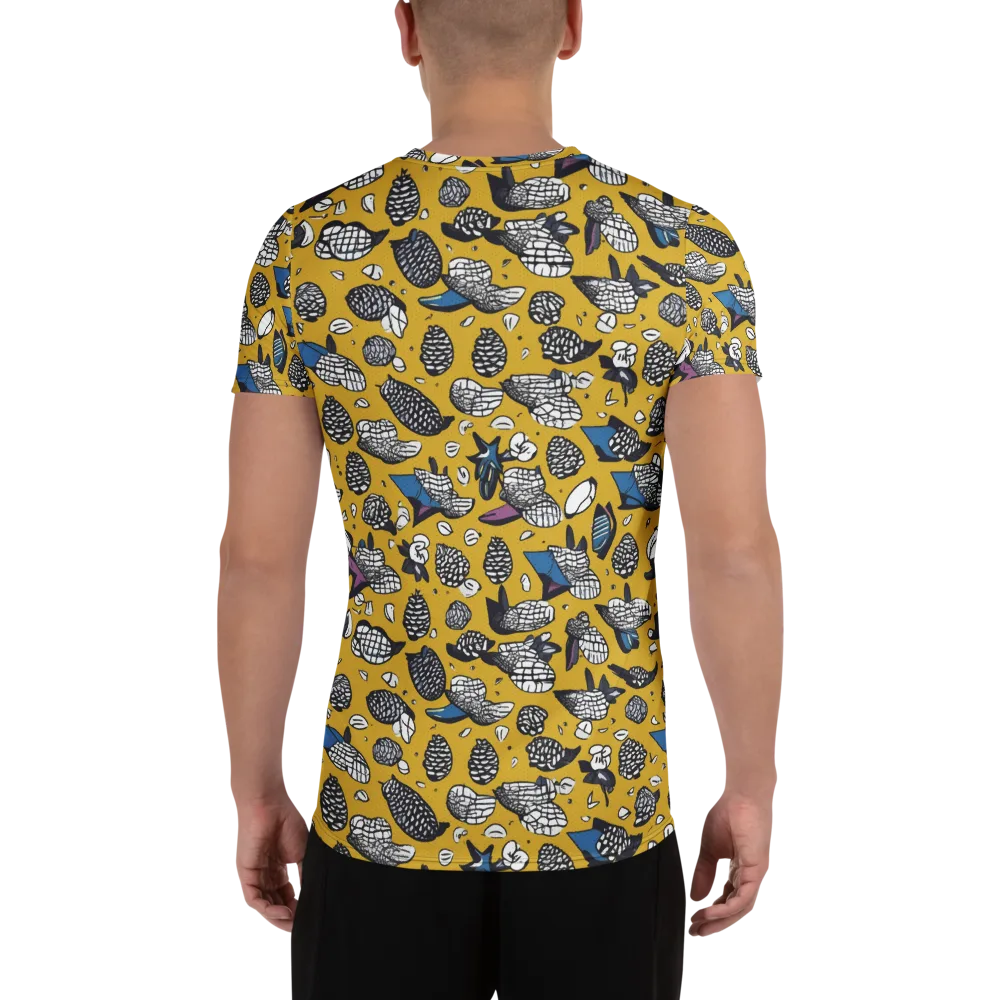 Golden Beetle Parade on Men's Athletic T-Shirt — Back