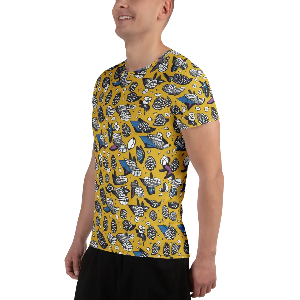 Golden Beetle Parade on Men's Athletic T-Shirt — Left