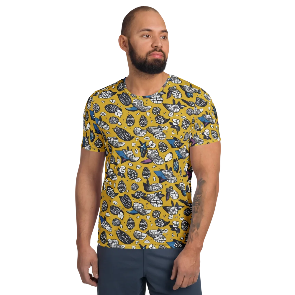 Golden Beetle Parade on Men's Athletic T-Shirt — Front