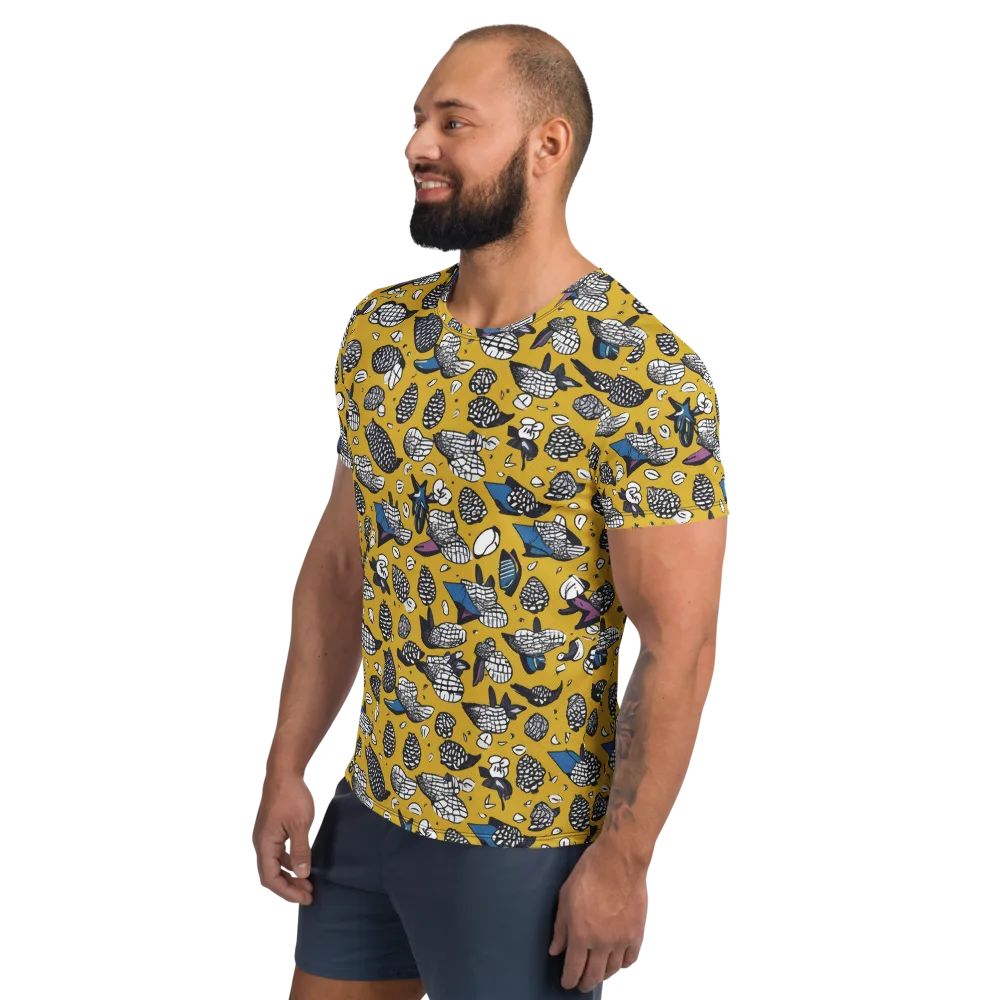 Golden Beetle Parade on Men's Athletic T-Shirt — Left