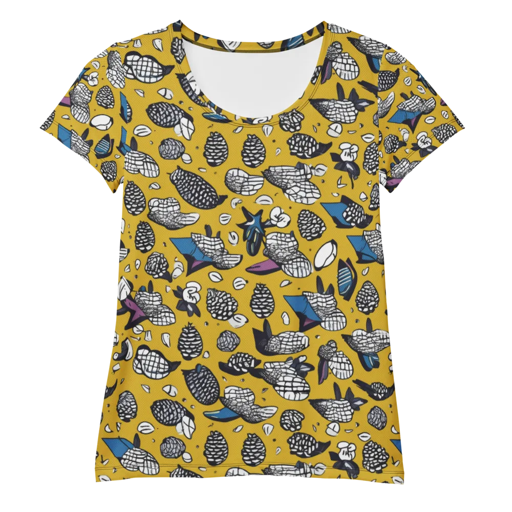 Golden Beetle Parade on Women's Athletic T-Shirt — Front