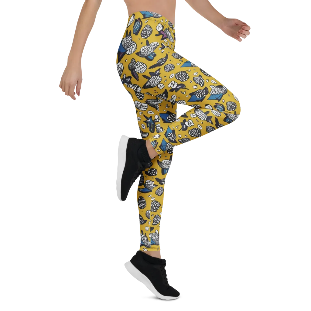 Golden Beetle Parade on Leggings — Right