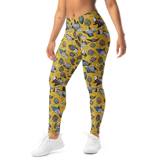 Golden Beetle Parade on a Leggings