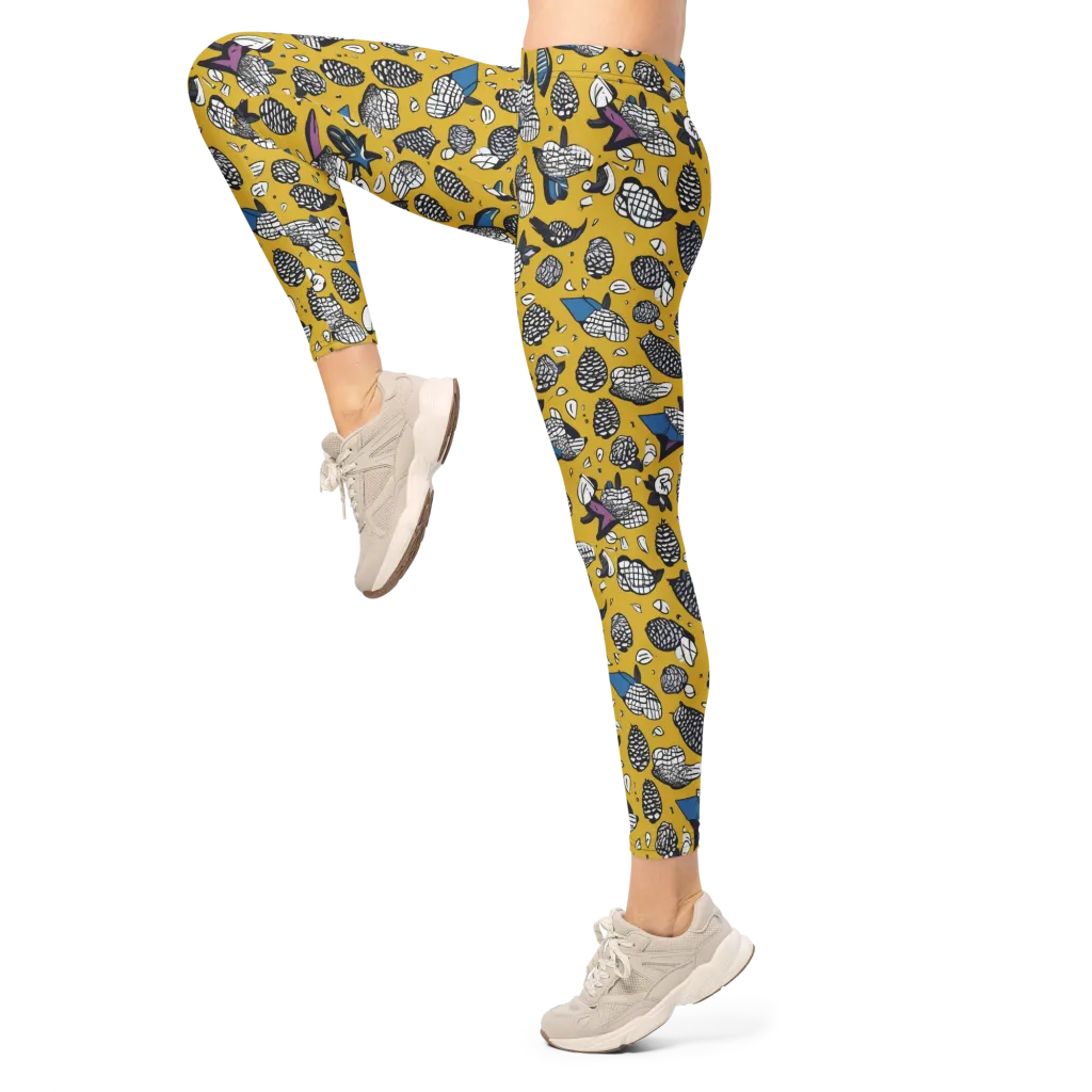 Golden Beetle Parade on Leggings — Left