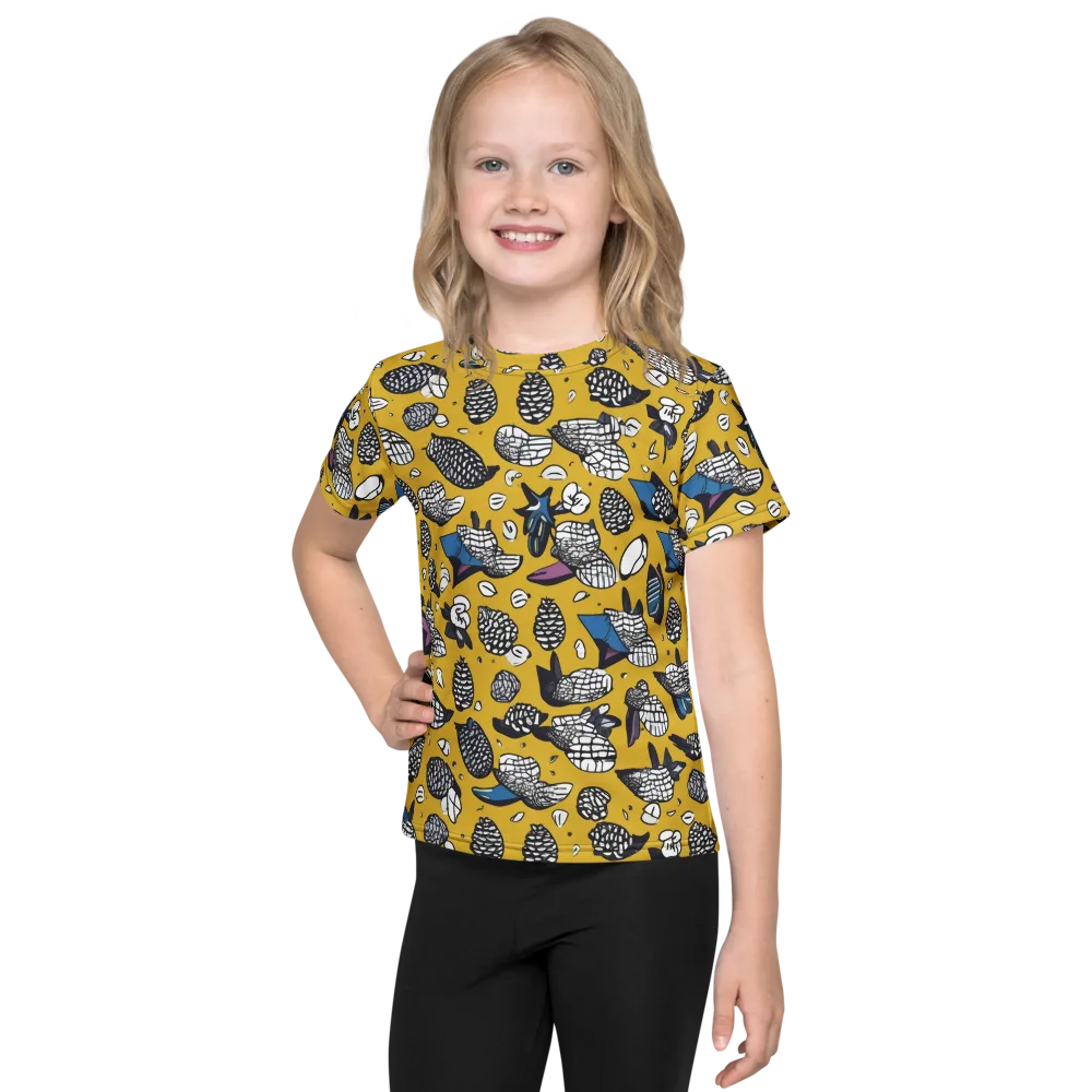 Golden Beetle Parade on Kids Crew Neck T-Shirt — Front