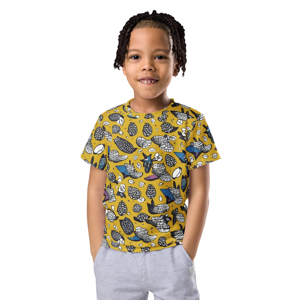 Golden Beetle Parade on Kids Crew Neck T-Shirt — Front