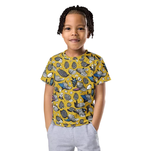 Golden Beetle Parade on a Kids Crew Neck T-Shirt