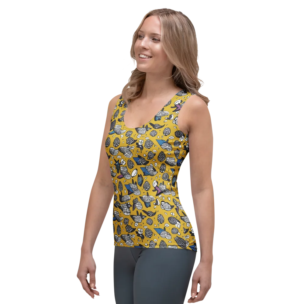 Golden Beetle Parade on Women's Tank Top — Left Front