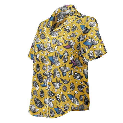 Golden Beetle Parade on a Women's Short Sleeve Pajama Top