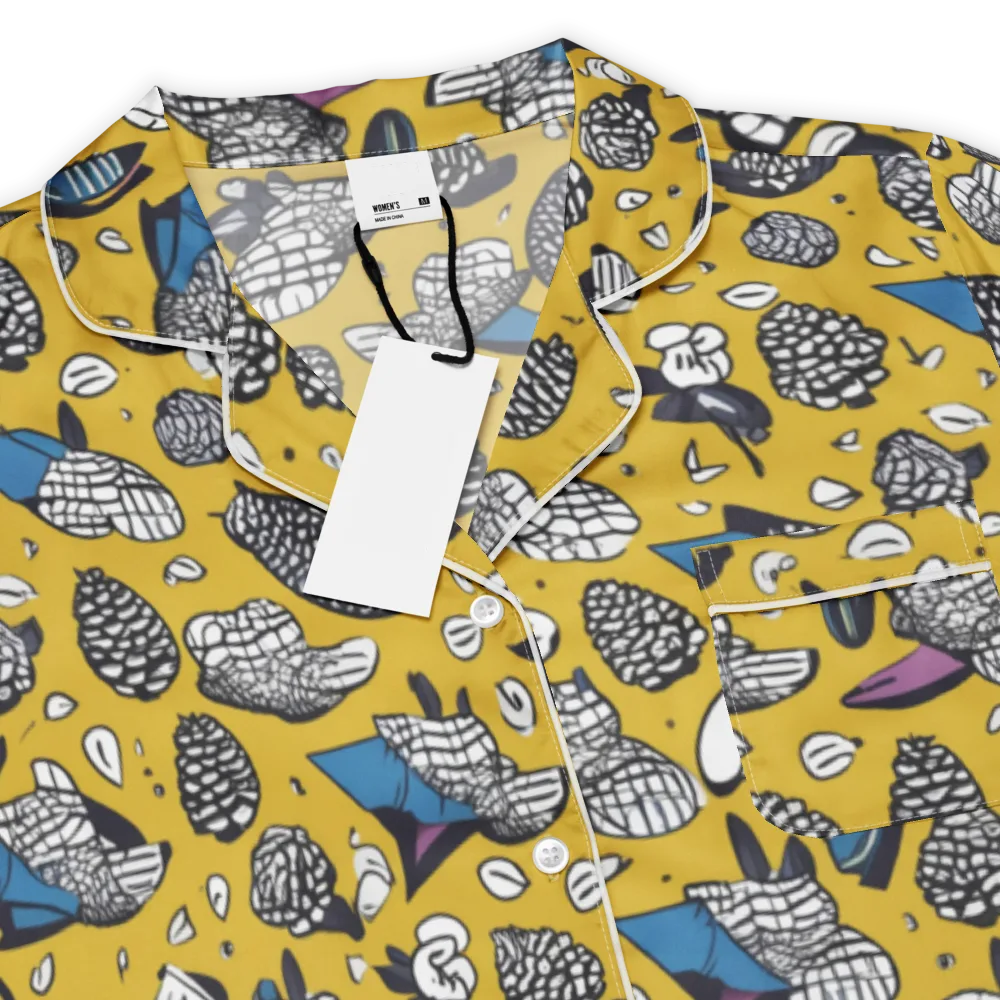 Golden Beetle Parade on Women's Short Sleeve Pajama Top — Product details