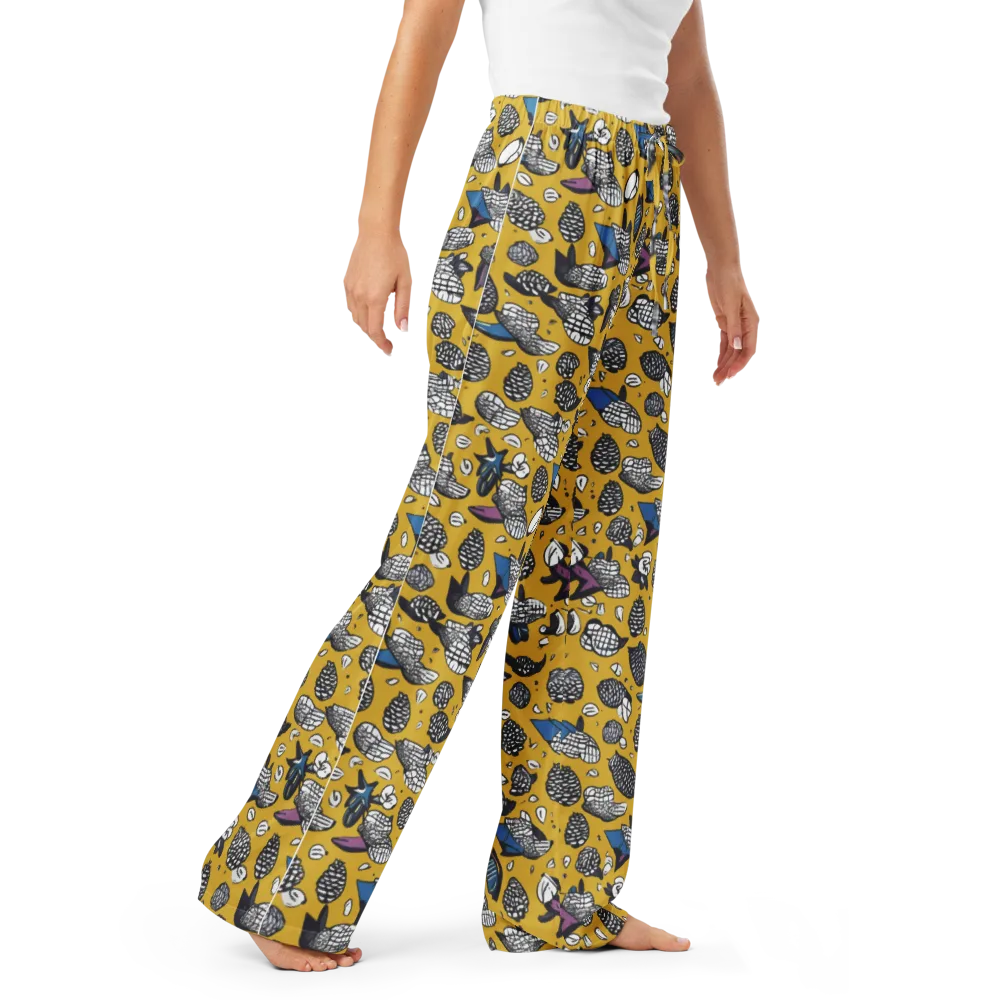 Golden Beetle Parade on Women's Pajama Pants — Right Front