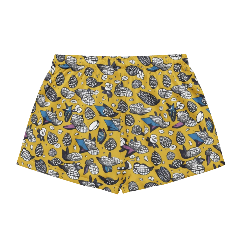 Golden Beetle Parade on Women's Pajama Shorts — Back