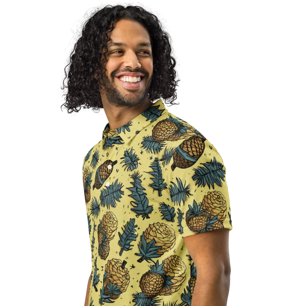 Gilded Forest on Men's Slim Fit Polo Shirt — Left Front