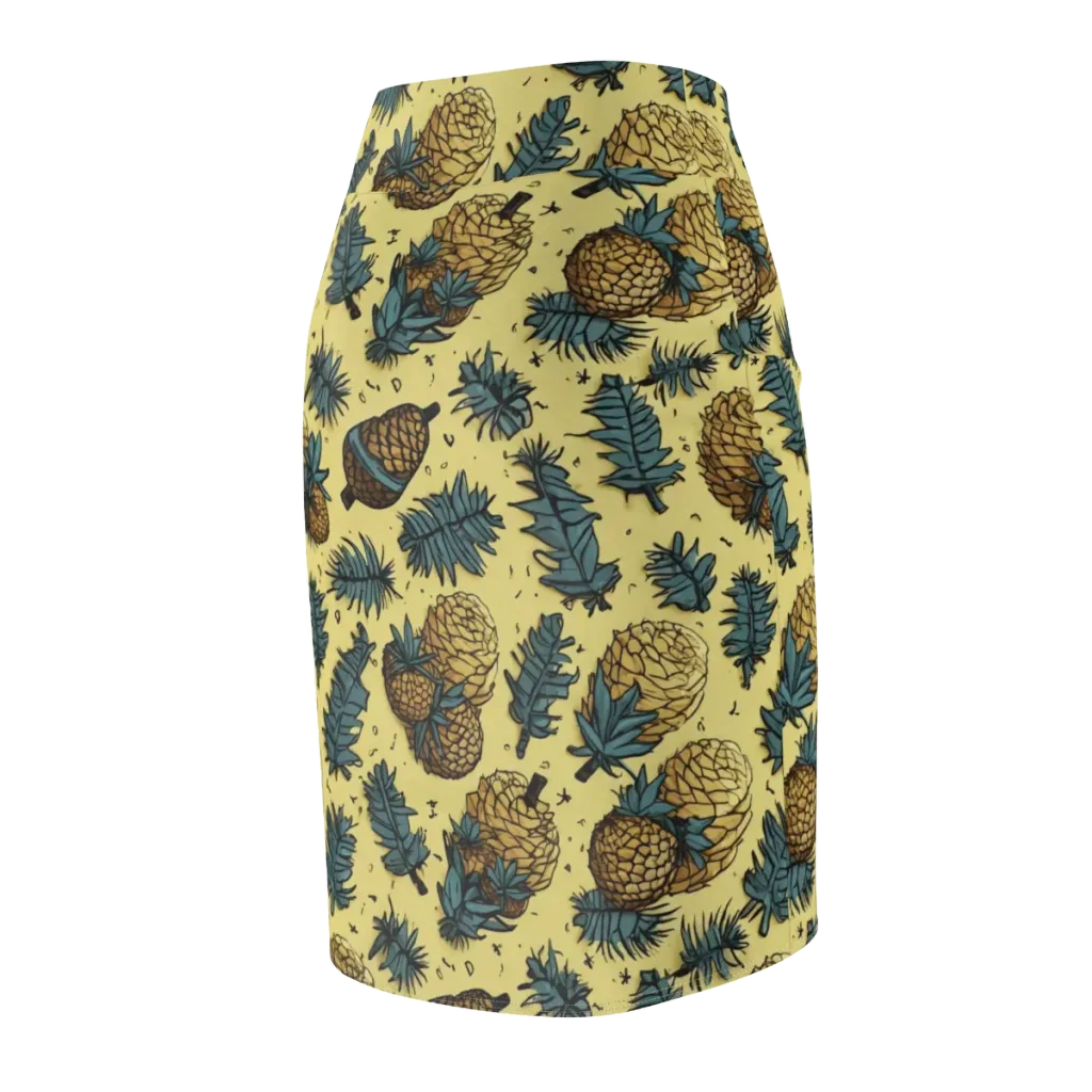 Gilded Forest on Pencil Skirt — Back Side