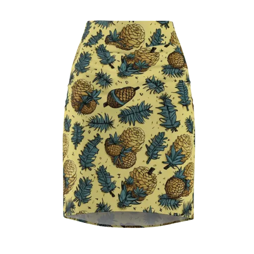 Gilded Forest on a Pencil Skirt