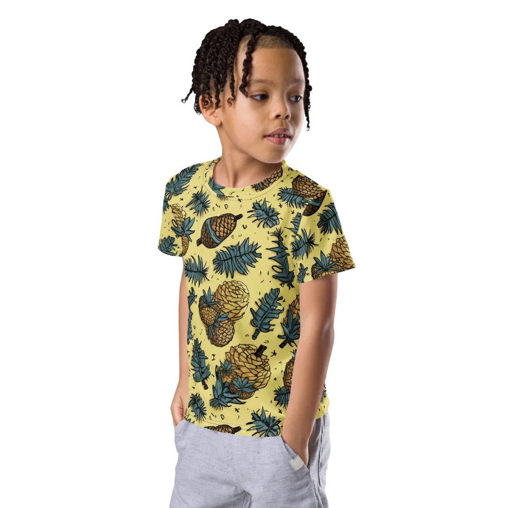 Gilded Forest on Kids Crew Neck T-Shirt — Left Front