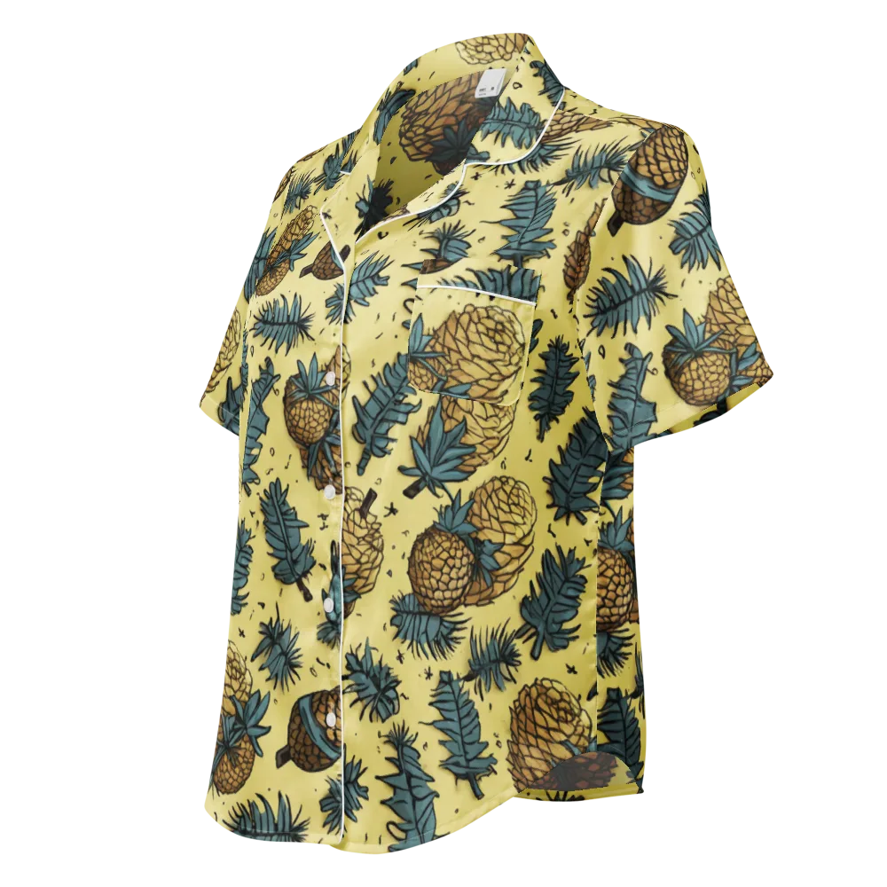 Gilded Forest on Women's Short Sleeve Pajama Top — Left Front