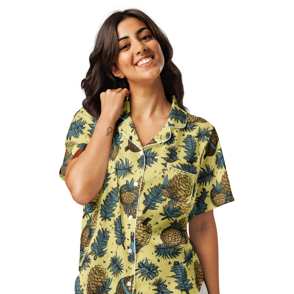 Gilded Forest on Women's Short Sleeve Pajama Top — Front