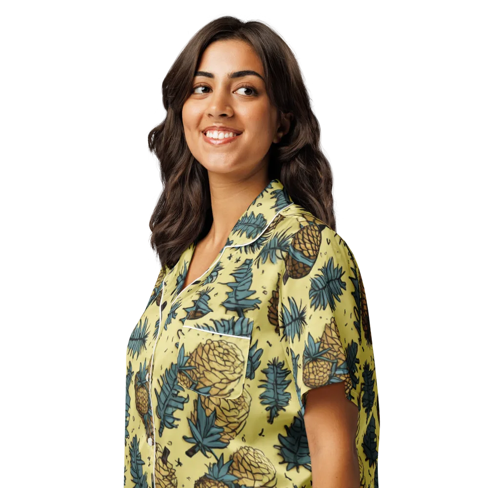 Gilded Forest on Women's Short Sleeve Pajama Top — Left Front
