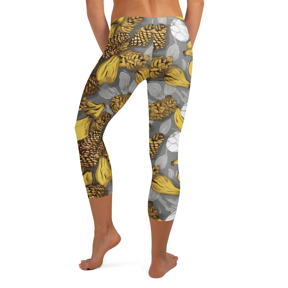 Banana Pinecone on Capri Leggings — Back
