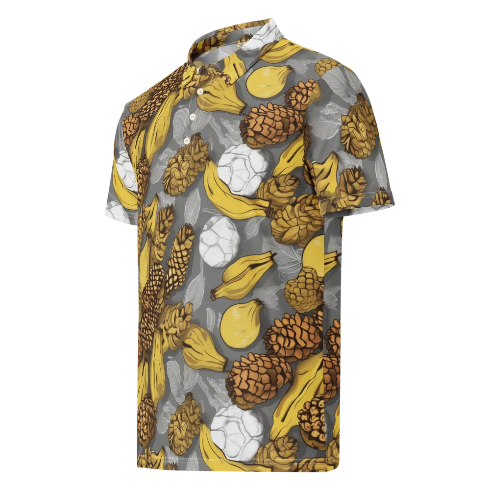 Banana Pinecone on Men's Slim Fit Polo Shirt — Left Front