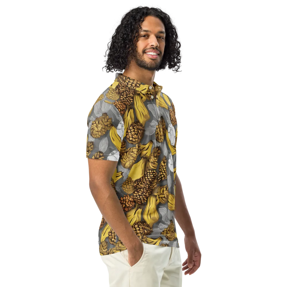 Banana Pinecone on Men's Slim Fit Polo Shirt — Right Front