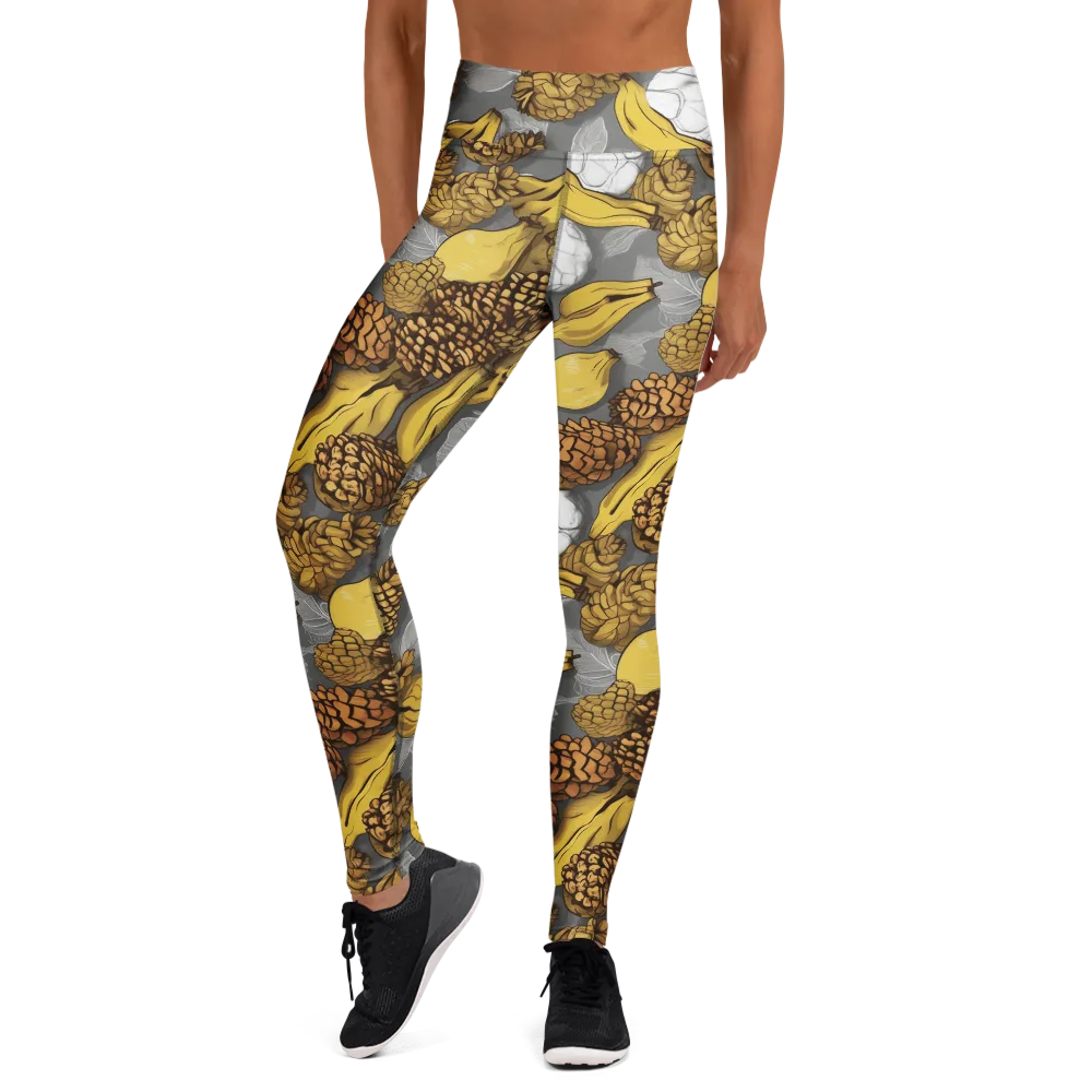 Banana Pinecone on Yoga Leggings — Front