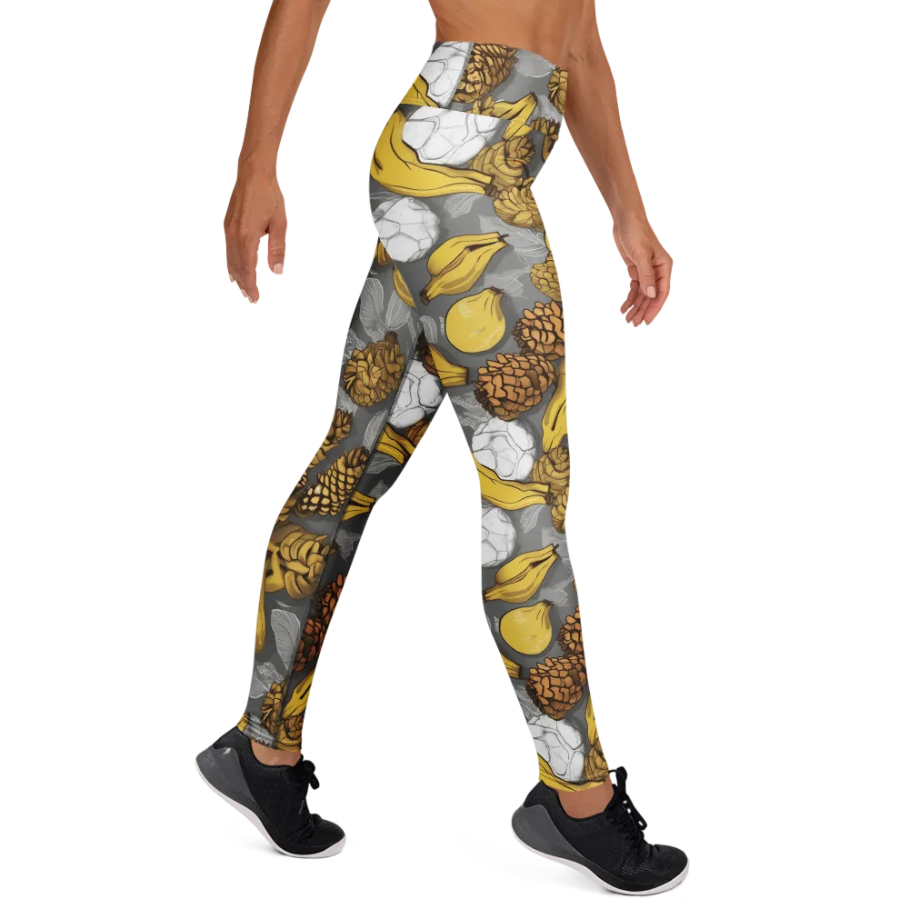 Banana Pinecone on Yoga Leggings — Right